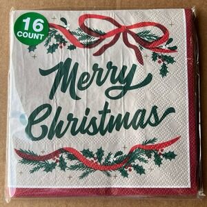 6 Pack Festive Voice Merry Christmas Lunch Napkins 16 Count 2-Ply 13" 96 Total
